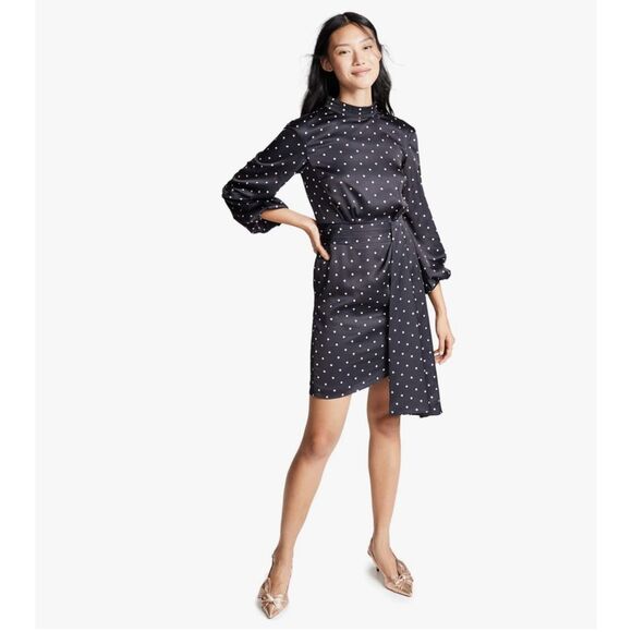 NWT Keepsake The Label Women's Hold Back Mock Neck Long Sleeve Mini Dress w/Sash - Picture 2 of 11